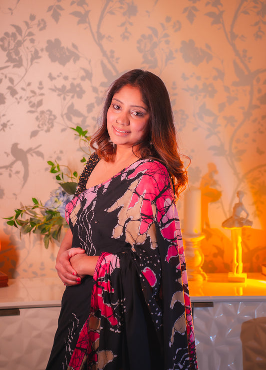 Velora Crimson Saree